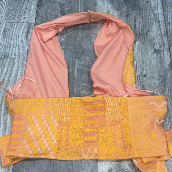 EVA FRANCO NWOT ORANGE Creamsicle Summer Wrap Halter Top - Picture 3 of 6